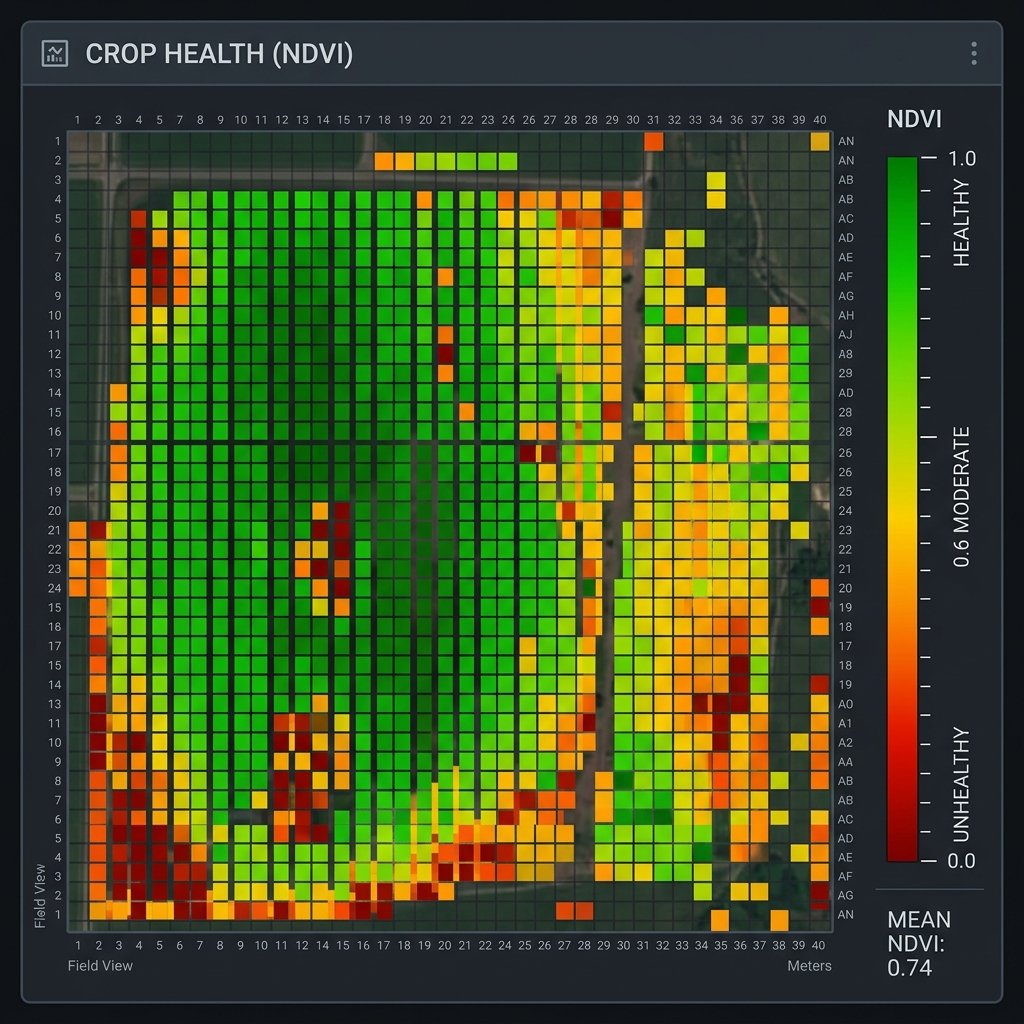 Crop Health NDVI Heatmap